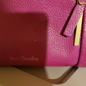 Vera Bradley Orchid Leather Mallory Bag with Gold Accent